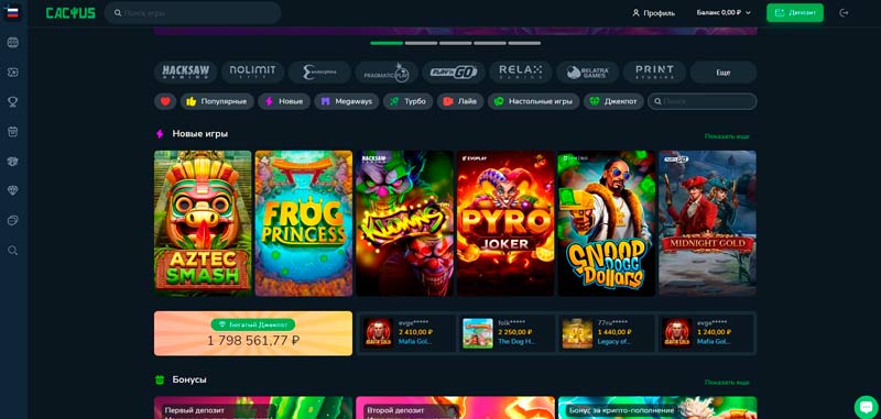 Дизайн Cactus Casino
